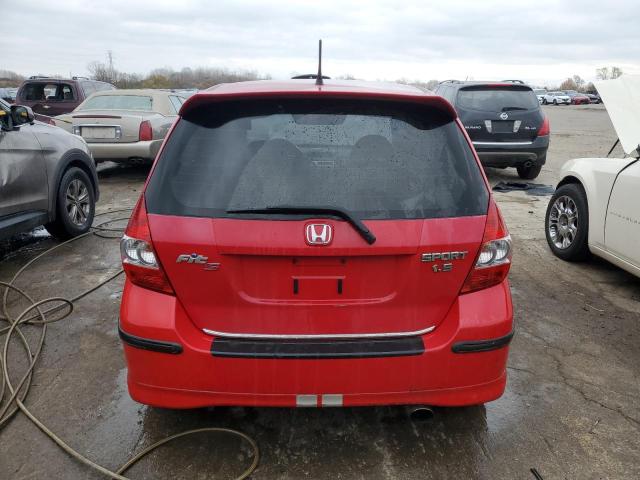 JHMGD37677S052690 - 2007 HONDA FIT S RED photo 6