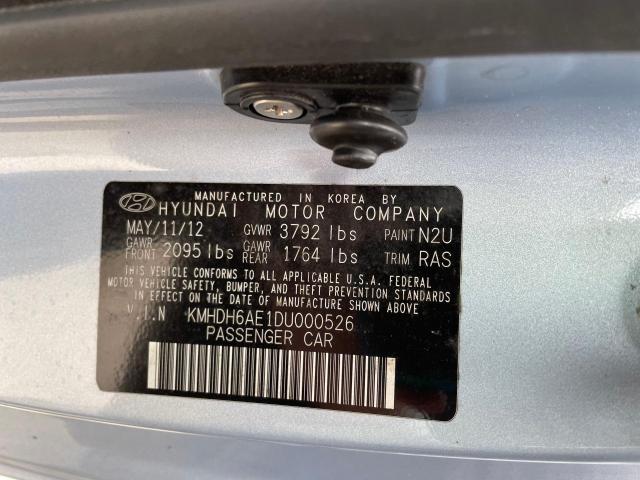 KMHDH6AE1DU000526 - 2013 HYUNDAI ELANTRA CO GS BLUE photo 10