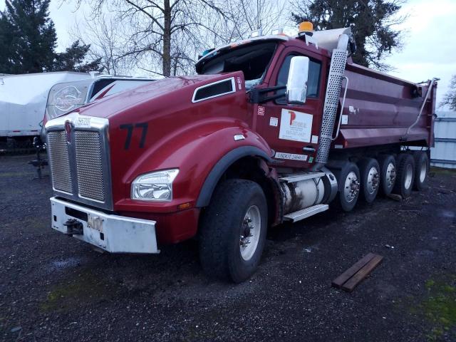 1NKZX4TX8LJ427670 - 2020 KENWORTH CONSTRUCTI T880 BURGUNDY photo 2