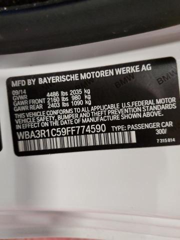 WBA3R1C59FF774590 - 2015 BMW 435 I WHITE photo 13