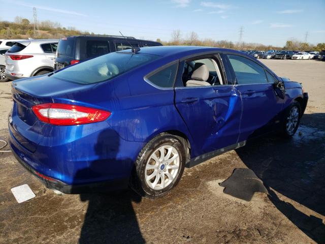 3FA6P0G79GR269123 - 2016 FORD FUSION S BLUE photo 3