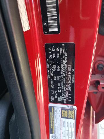 3KPF44AC2ME343842 - 2021 KIA FORTE GT RED photo 12