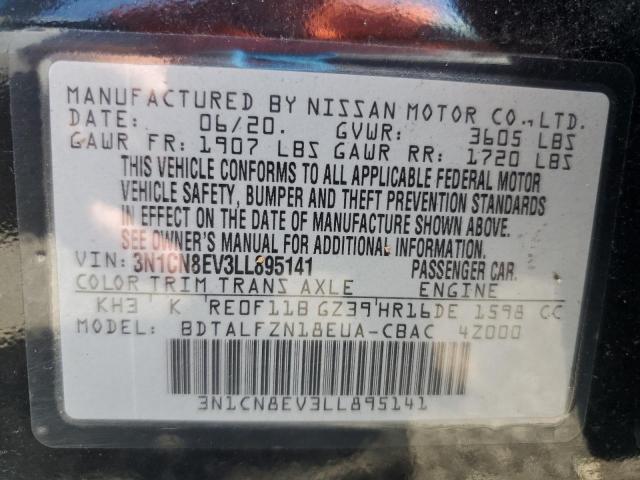 3N1CN8EV3LL895141 - 2020 NISSAN VERSA SV BLACK photo 13