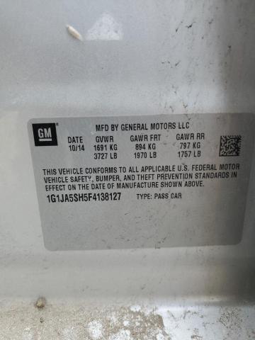 1G1JA5SH5F4138127 - 2015 CHEVROLET SONIC LS SILVER photo 12