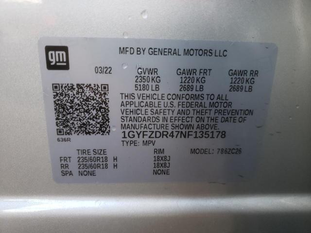 1GYFZDR47NF135178 - 2022 CADILLAC XT4 PREMIUM LUXURY SILVER photo 14