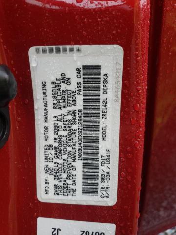 1NXBU40EX9Z128408 - 2009 TOYOTA COROLLA BASE RED photo 12