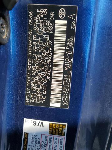 JTKDE167590279173 - 2009 TOYOTA SCION TC BLUE photo 12