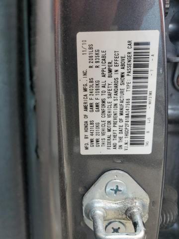 1HGCP2F81BA047568 - 2011 HONDA ACCORD EXL CHARCOAL photo 12