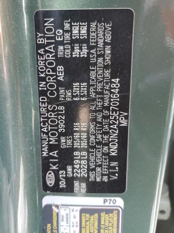 KNDJN2A25E7016484 - 2014 KIA SOUL TEAL photo 12