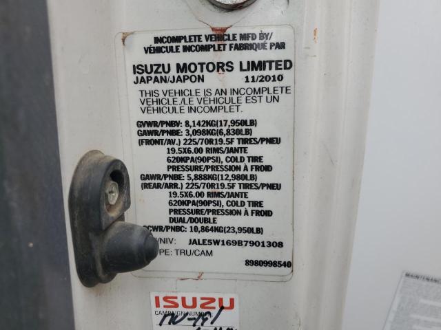 JALE5W169B7901308 - 2011 ISUZU NQR Blanc photo 10