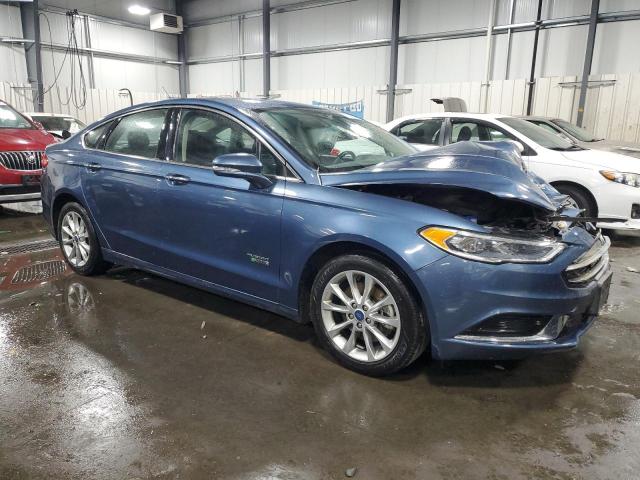 3FA6P0PU6JR218336 - 2018 FORD FUSION SE PHEV BLUE photo 4