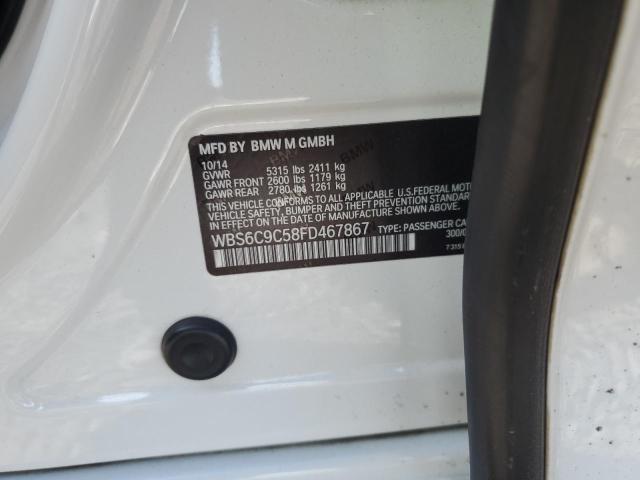 WBS6C9C58FD467867 - 2015 BMW M6 GRAN COUPE WHITE photo 12