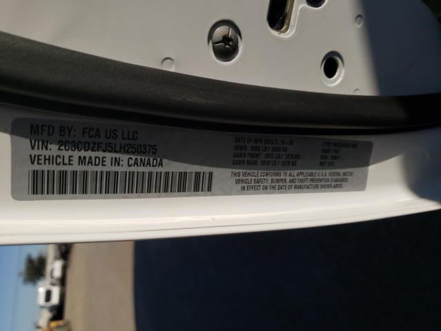 2C3CDZFJ5LH250375 - 2020 DODGE CHALLENGER R/T SCAT PACK WHITE photo 12