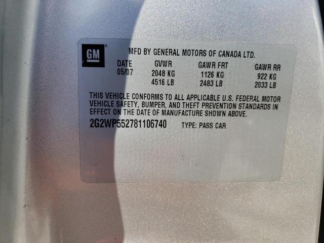 2G2WP552781106740 - 2008 PONTIAC GRAND PRIX 银色 照片 13