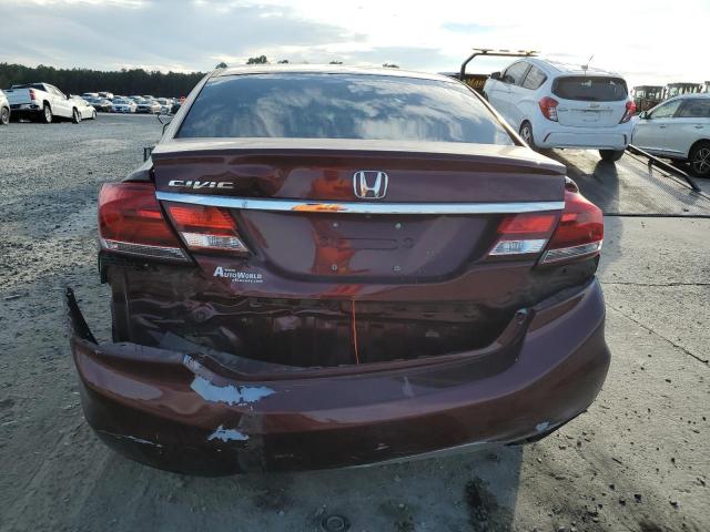 19XFB2F51EE213864 - 2014 HONDA CIVIC LX BURGUNDY photo 6