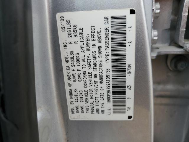 1HGCP26799A105136 - 2009 HONDA ACCORD EX SILVER photo 12