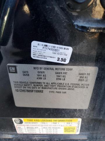 1G1ZH57B89F100662 - 2009 CHEVROLET MALIBU 1LT 黑色 照片 12