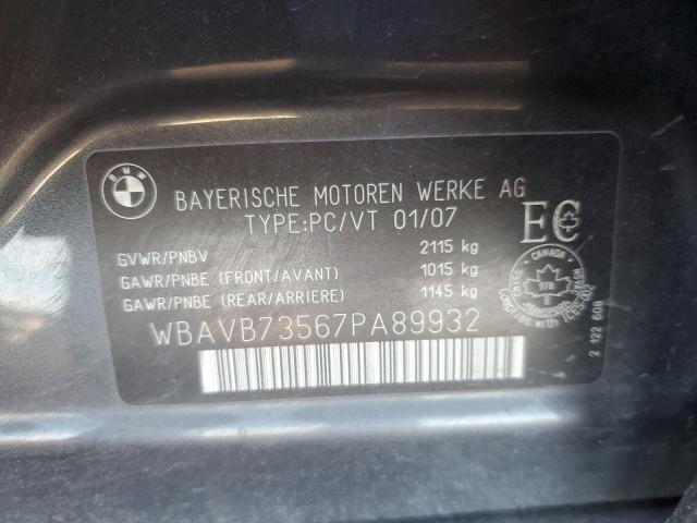 WBAVB73567PA89932 - 2007 BMW 335 I GRAY photo 13