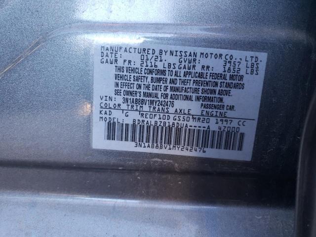 3N1AB8BV1MY242476 - 2021 NISSAN SENTRA S GRAY photo 12