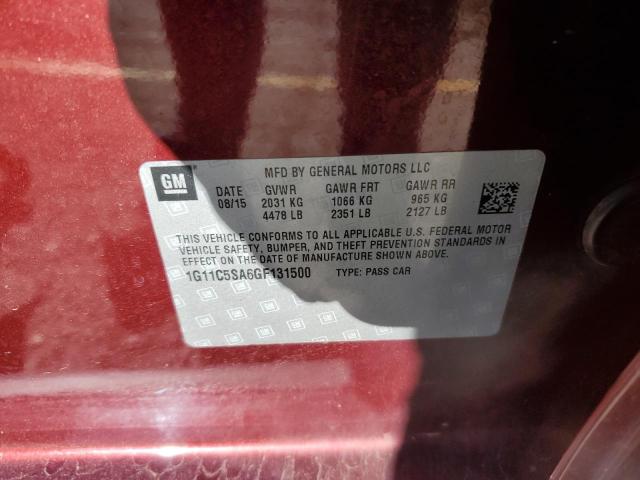 1G11C5SA6GF131500 - 2016 CHEVROLET MALIBU LIM LT 勃艮第红 照片 12