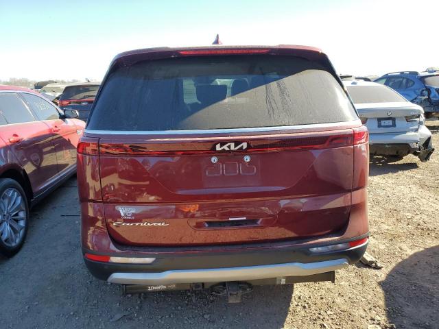 KNDNB4H35N6092491 - 2022 KIA CARNIVAL LX RED photo 6