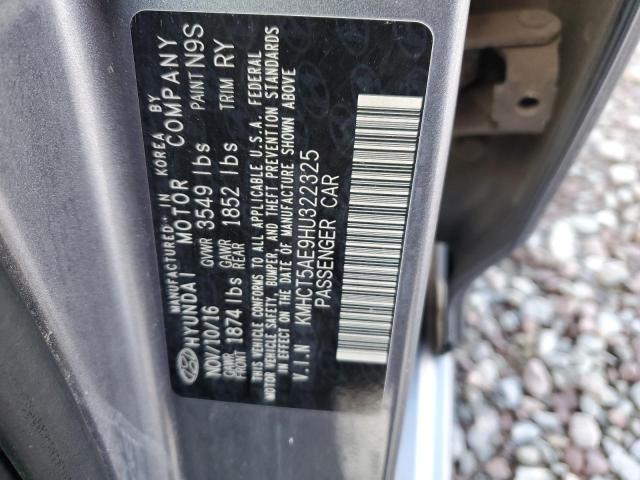 KMHCT5AE9HU322325 - 2017 HYUNDAI ACCENT SE GRAY photo 12