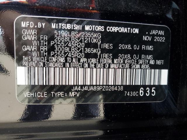 JA4J4UA89PZ026438 - 2023 MITSUBISHI OUTLANDER SE BLACK photo 13