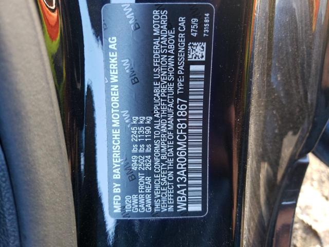 WBA13AR06MCF81867 - 2021 BMW M440XI BLACK photo 13