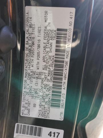 3TMJU4GN9EM171755 - 2014 TOYOTA TACOMA DOUBLE CAB PRERUNNER BLACK photo 12