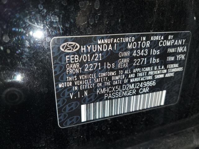 KMHCX5LD2MU249866 - 2021 HYUNDAI IONIQ LIMITED BLACK photo 13