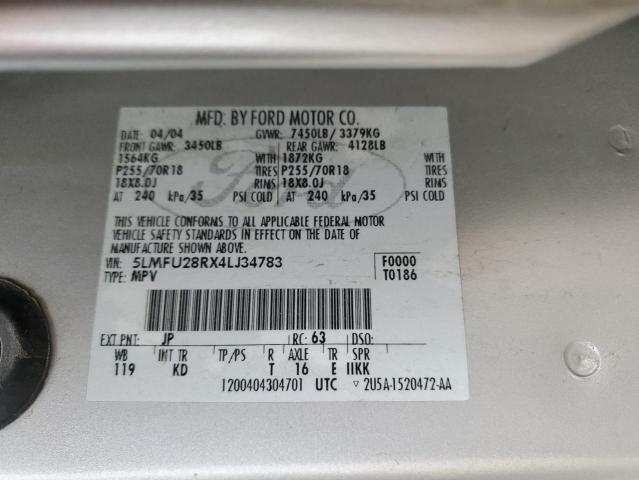 5LMFU28RX4LJ34783 - 2004 LINCOLN NAVIGATOR 银色 照片 14