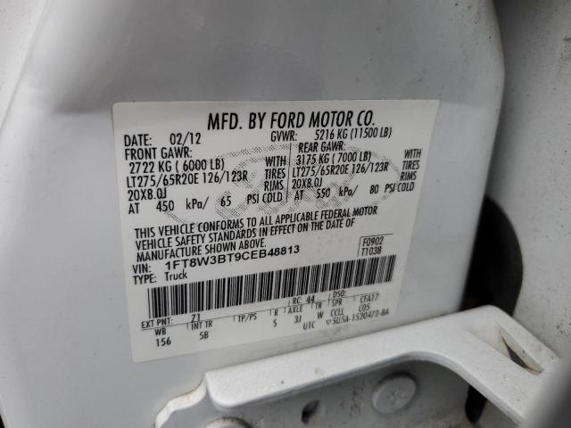 1FT8W3BT9CEB48813 - 2012 FORD F350 SUPER DUTY WHITE photo 12