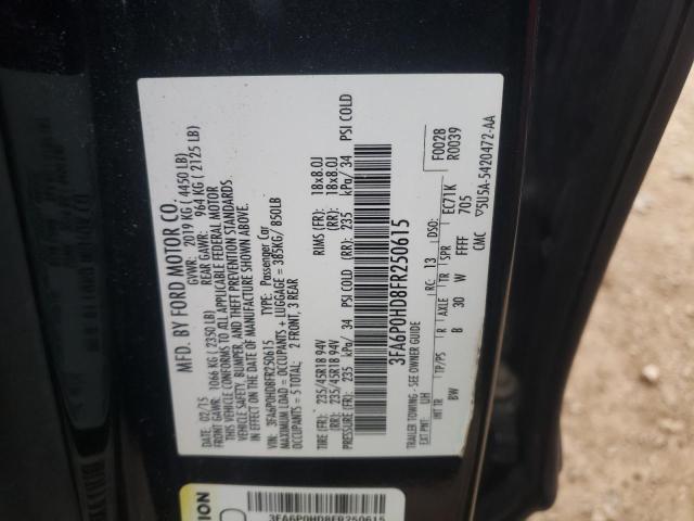 3FA6P0HD8FR250615 - 2015 FORD FUSION SE BLACK photo 12