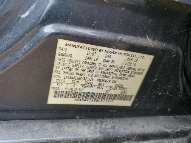 1N4BA41E88C823525 - 2008 NISSAN MAXIMA SE BLACK photo 12