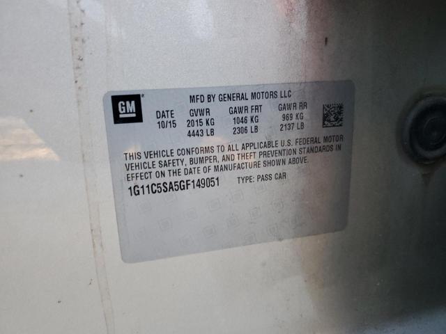 1G11C5SA5GF149051 - 2016 CHEVROLET MALIBU LIM LT 金色 照片 12