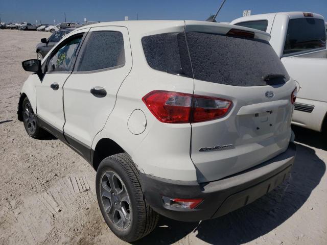 MAJ3S2FE1MC454208 - 2021 FORD ECOSPORT S WHITE photo 3