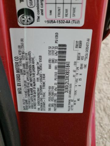 3LNDL2L3XCR831841 - 2012 LINCOLN MKZ HYBRID RED photo 12