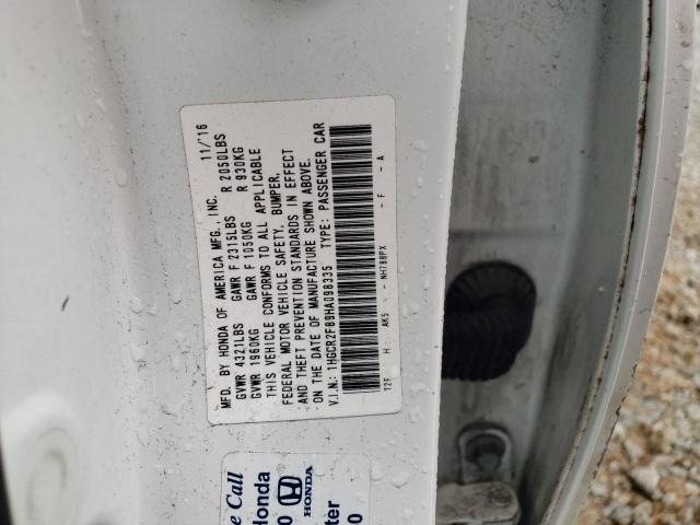 1HGCR2F89HA098335 - 2017 HONDA ACCORD EXL WHITE photo 12