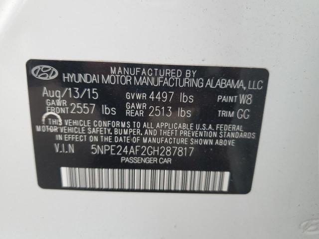 5NPE24AF2GH287817 - 2016 HYUNDAI SONATA SE WHITE photo 12