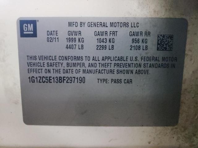 1G1ZC5E13BF297190 - 2011 CHEVROLET MALIBU 1LT 白色 照片 12