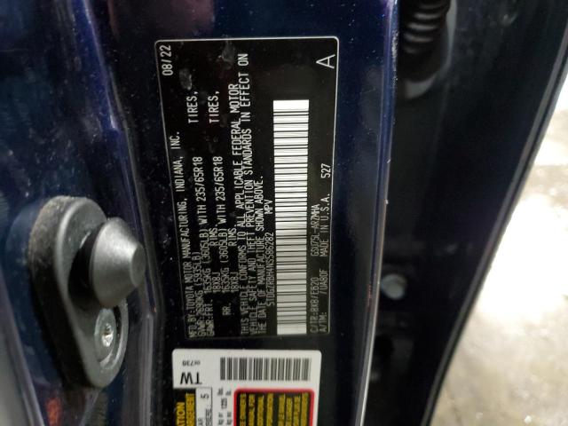 5TDGZRBH4NS586282 - 2022 TOYOTA HIGHLANDER XLE BLUE photo 13