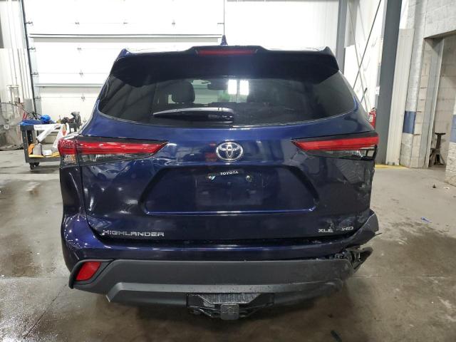 5TDGZRBH4NS586282 - 2022 TOYOTA HIGHLANDER XLE BLUE photo 6