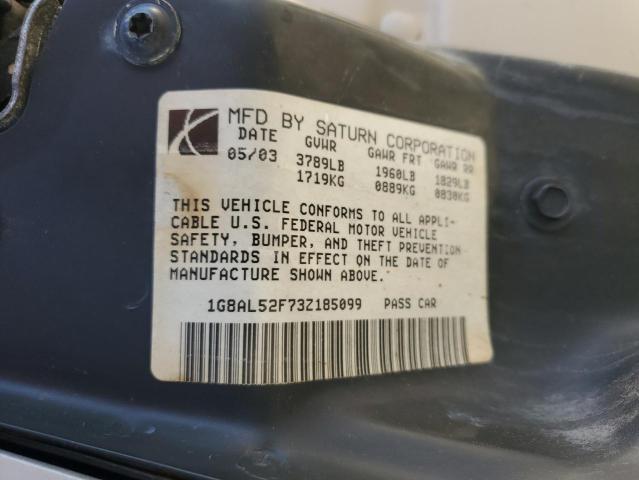 1G8AL52F73Z185099 - 2003 SATURN ION LEVEL 3 BEIGE photo 12