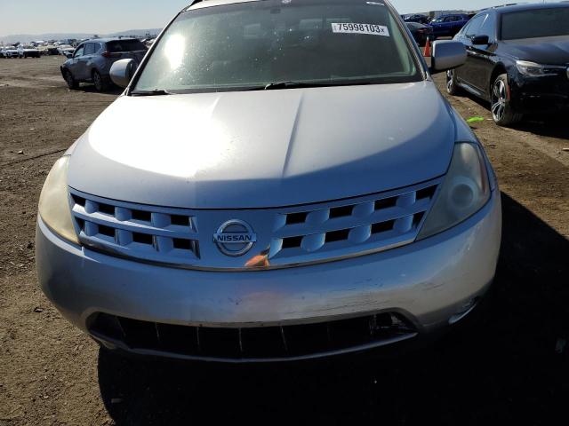 JN8AZ08T14W214110 - 2004 NISSAN MURANO SL SILVER photo 5