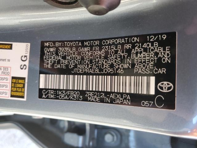 JTDEPRAE8LJ095146 - 2020 TOYOTA COROLLA LE Boz foto 12