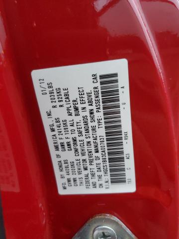 1HGCS1B83CA007637 - 2012 HONDA ACCORD EXL RED photo 12