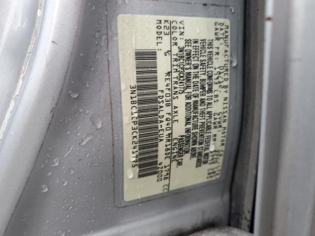 3N1BC1CP3CK241775 - 2012 NISSAN VERSA S SILVER photo 13