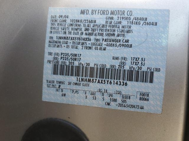 1LNHM87AX5Y614336 - 2005 LINCOLN LS 银色 照片 12