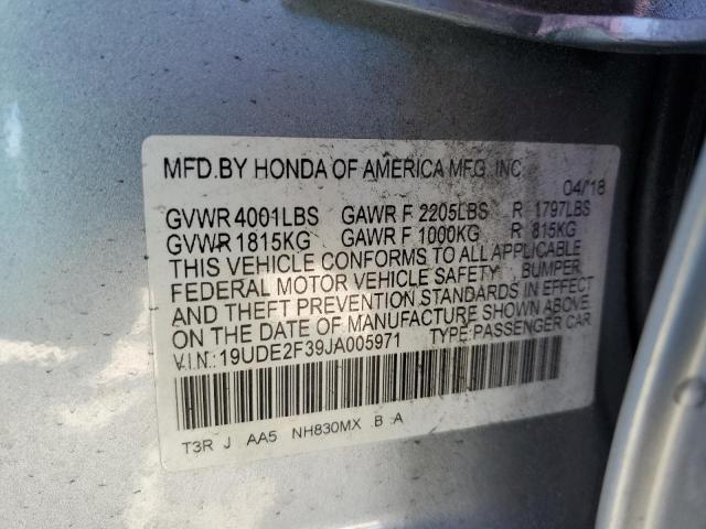 19UDE2F39JA005971 - 2018 ACURA ILX BASE WATCH PLUS SILVER photo 12