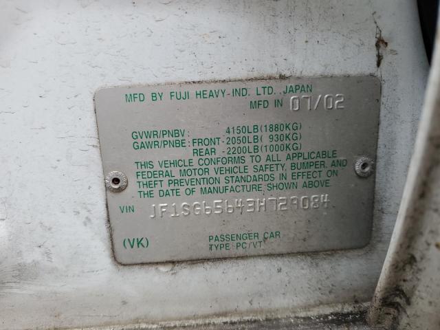 JF1SG65643H729084 - 2003 SUBARU FORESTER 2.5XS Белый фото 12